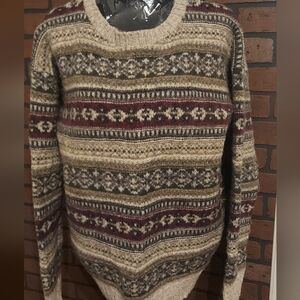 Vintage Woolrich Fair Isle Knit Crewneck Sweater - Men's Large